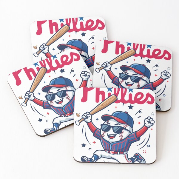 Item preview, Cool Baseball Ball Mascot Holding Bat - Phillies Fan Style designed and sold by Ranpict.
