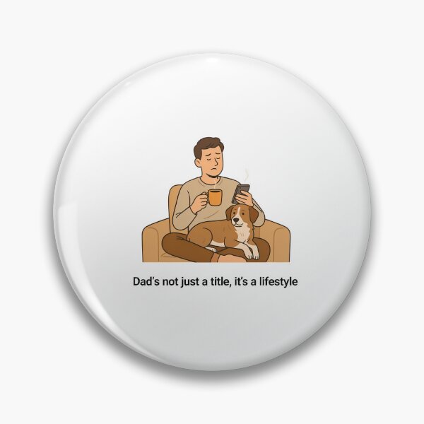 Item preview, Relaxed Dog Dad with Coffee and Phone designed and sold by NiftyWrx.