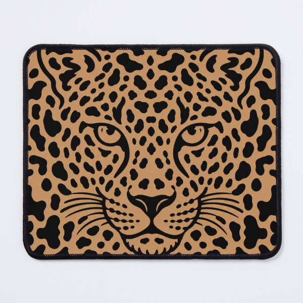 Item preview, Black Leopard Face on Caramel Brown Animal Print Pattern designed and sold by Specialdesign10.