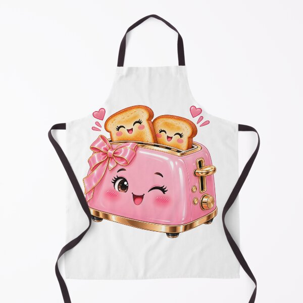 Item preview, Cute Pink Toaster with Happy Toast Kawaii Kitchen designed and sold by TinyWeird.