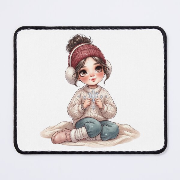 Item preview, Christmas Snowflake Dream Girl – Cute Kawaii Boho Girl designed and sold by PrintCreations9.