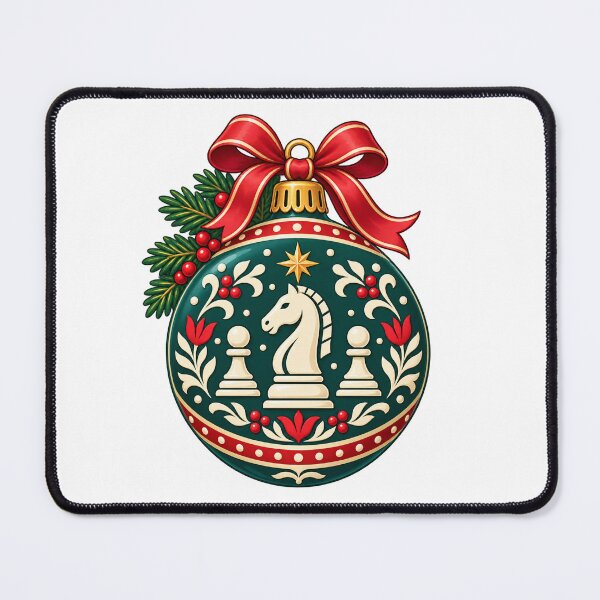 Item preview, Christmas Chess Knight and Pawns Bauble Illustration designed and sold by skyartdesign.