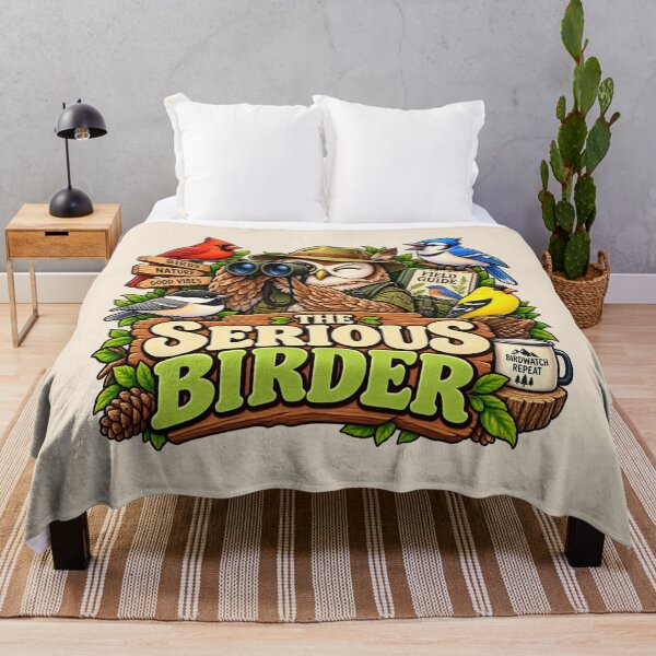 Item preview, The Serious Birder – Funny Birdwatching Design designed and sold by DIB Designs – Express Your Style.