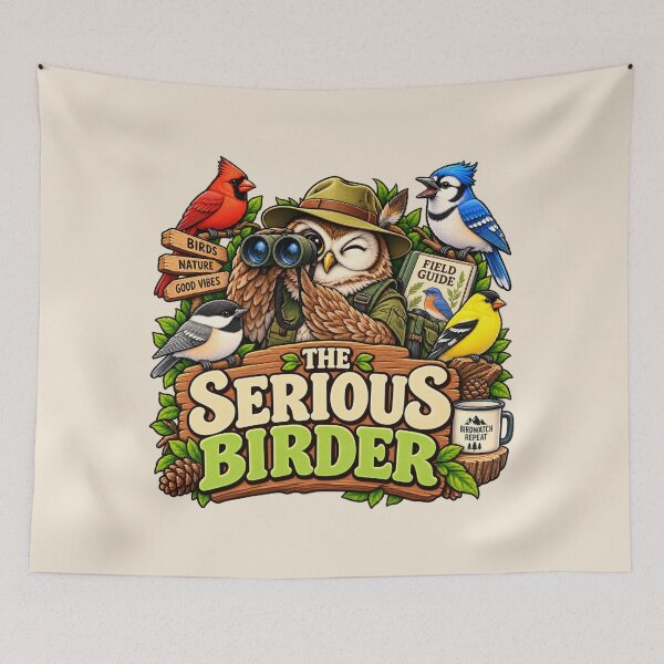 Item preview, The Serious Birder – Funny Birdwatching Design designed and sold by DIB Designs – Express Your Style.