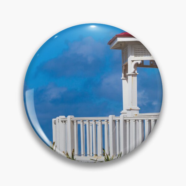 Item preview, White Beach Gazebo Beneath a Dramatic Blue Sky designed and sold by celinebisson.
