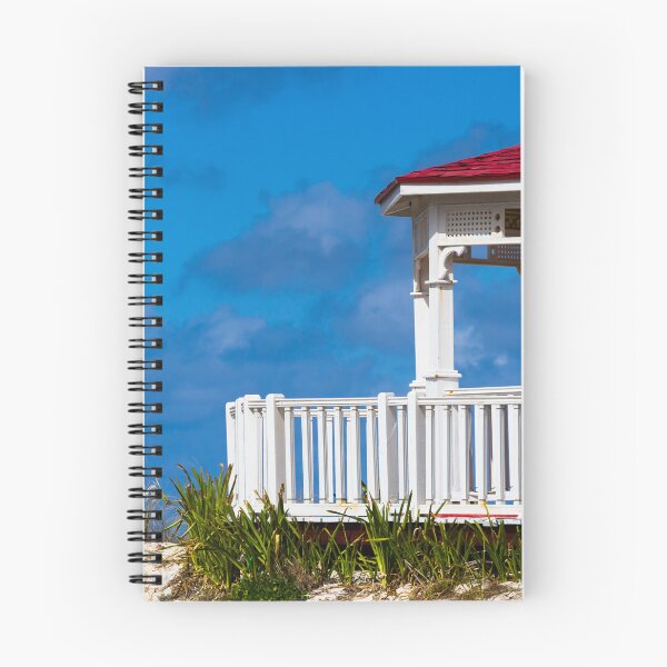 Item preview, White Beach Gazebo Beneath a Dramatic Blue Sky designed and sold by celinebisson.