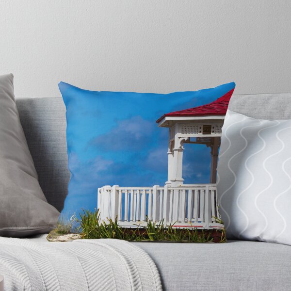 Item preview, White Beach Gazebo Beneath a Dramatic Blue Sky designed and sold by celinebisson.