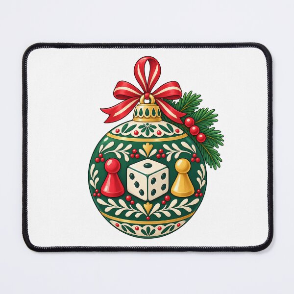 Item preview, Christmas Board Game Dice and Pawns Bauble Illustration designed and sold by skyartdesign.