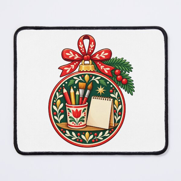 Item preview, Christmas Art Supplies and Sketchbook Bauble Illustration designed and sold by skyartdesign.