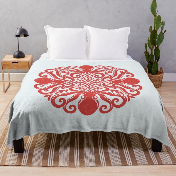 Item preview, Octopus Hawaiian Quilt with Coral designed and sold by Small Kine Prints.
