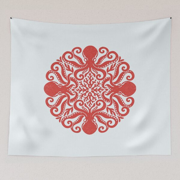Item preview, Octopus Hawaiian Quilt with Coral designed and sold by Small Kine Prints.