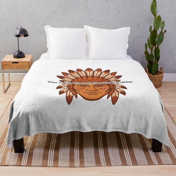 Item preview, Stylized Native Face with Feather Details designed and sold by NiftyWrx.