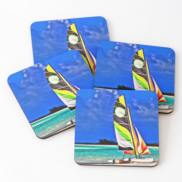 Item preview, Colorful Catamarans on a Tropical Beach designed and sold by celinebisson.