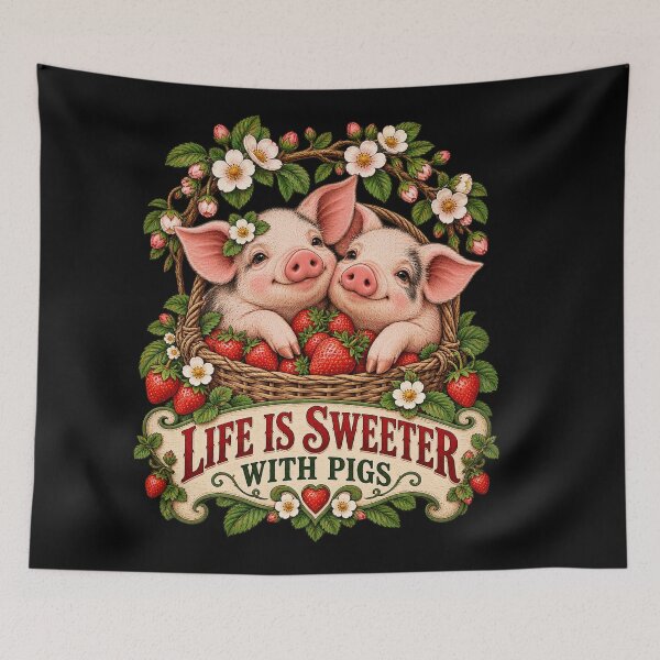 Item preview, Life Is Sweeter With Pigs designed and sold by Art For You Studio.