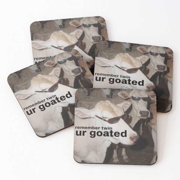 Item preview, Remember Twin Ur Goated - Funny Cows With Sunglasses Poster designed and sold by ArchiveHue.
