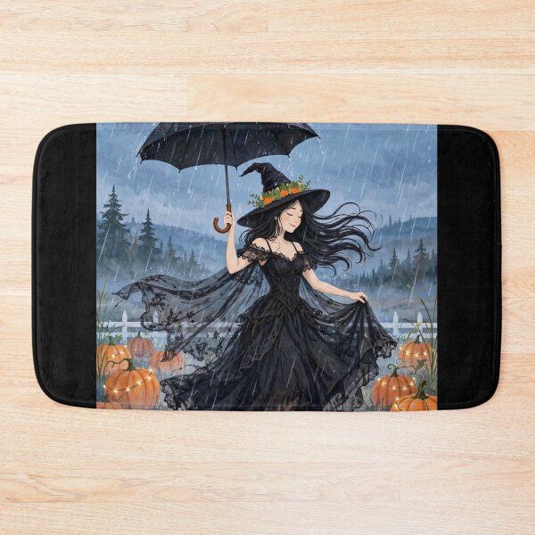 Item preview, The Witch and Her Raven Dancing in the Rain with an Umbrella. designed and sold by DibujandoPorfa.