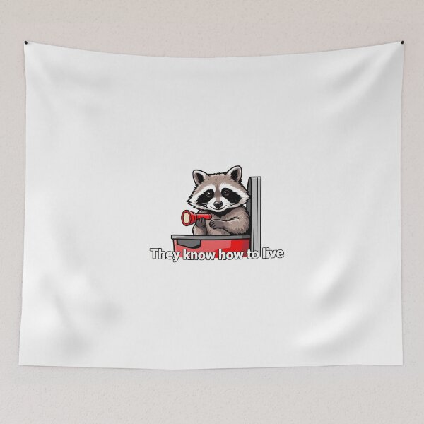 Item preview, Raccoon with Red Flashlight designed and sold by NiftyWrx.