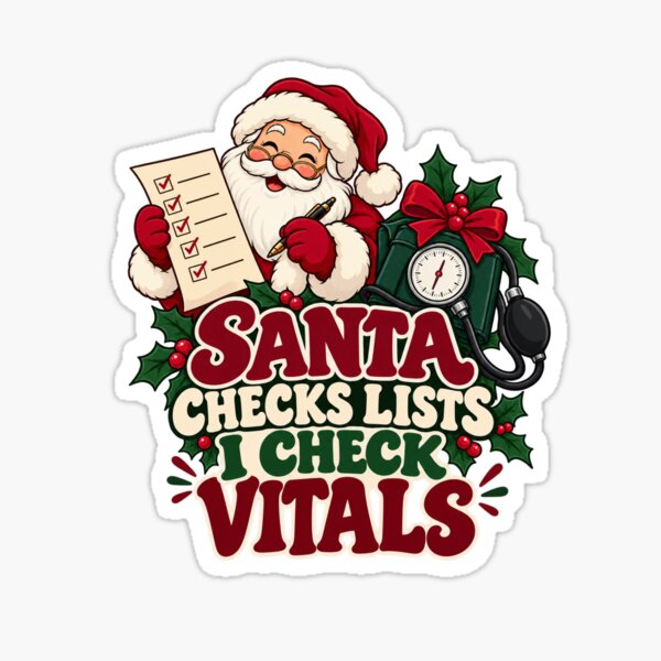 Item preview, Santa Checks Lists I Check Vitals designed and sold by epic-phrases.
