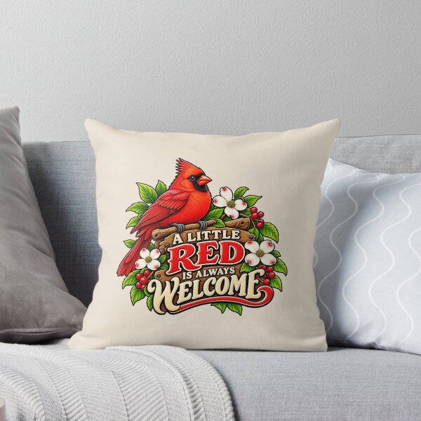 Item preview, A Little Red Is Always Welcome – Cardinal Bird Design designed and sold by DIB Designs – Express Your Style.