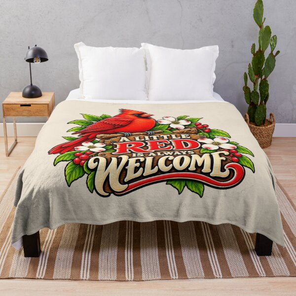 Item preview, A Little Red Is Always Welcome – Cardinal Bird Design designed and sold by DIB Designs – Express Your Style.