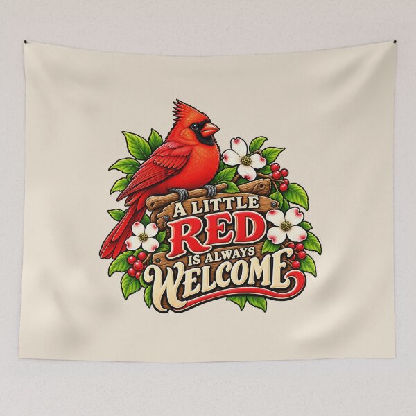 Item preview, A Little Red Is Always Welcome – Cardinal Bird Design designed and sold by DIB Designs – Express Your Style.