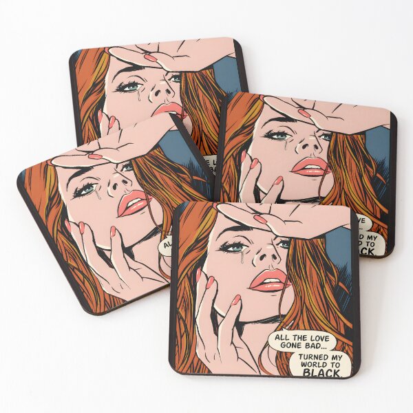 Item preview, Sad Pop Art Girl Black Love Heartbreak Crying designed and sold by Millle-Feuye.