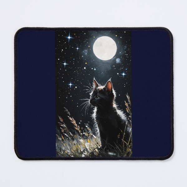Item preview, Black cat under the moon designed and sold by WizardsCove.