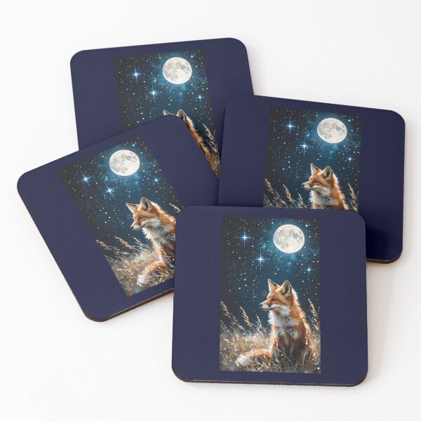 Item preview, Fox under the moon designed and sold by WizardsCove.