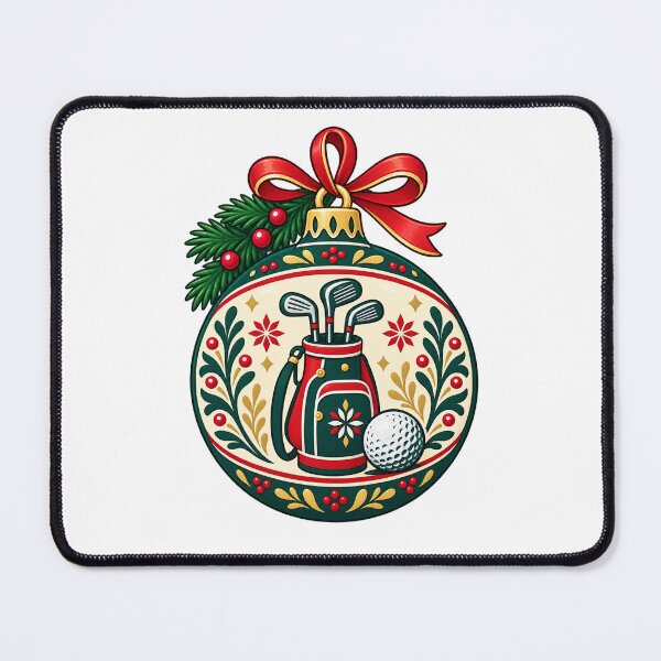 Item preview, Christmas Golf Clubs and Bag Bauble Illustration designed and sold by skyartdesign.