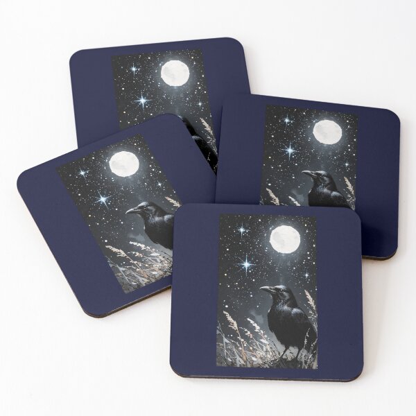 Item preview, Crow under the moon designed and sold by WizardsCove.