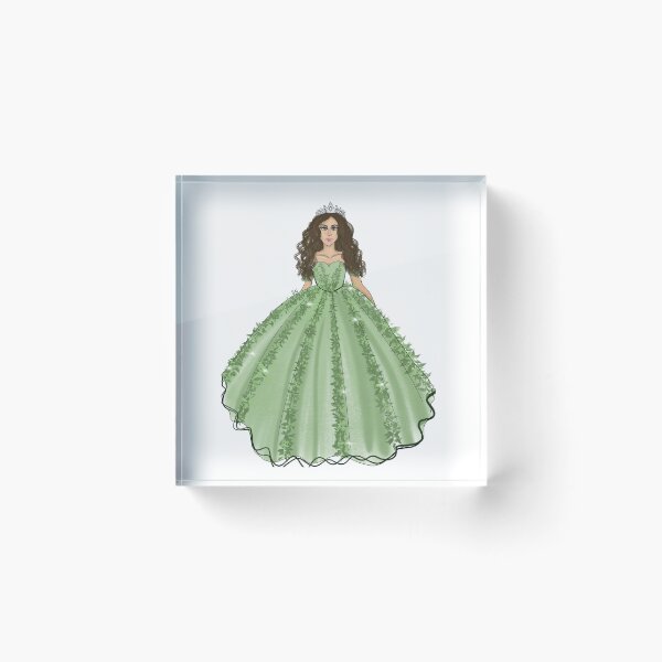 Item preview, Sage Quinceañera With Tiara designed and sold by SMillustrations.