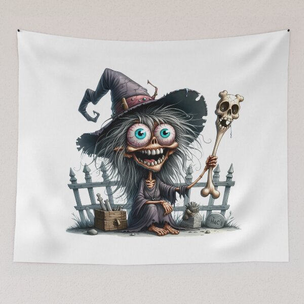 Item preview, Funny Spooky Witch Graveyard Halloween Art designed and sold by lojadpop.