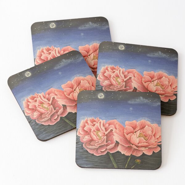 Item preview, Moonlit Roses – Enchanted Castle & Pink Flowers | Dark Fantasy Art designed and sold by mothificaart.