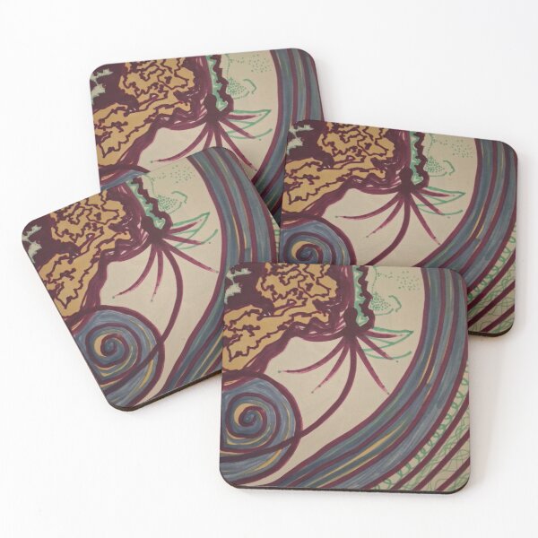 Item preview, Abstract Spirals in Burgundy and Blue designed and sold by anwerpeternay.