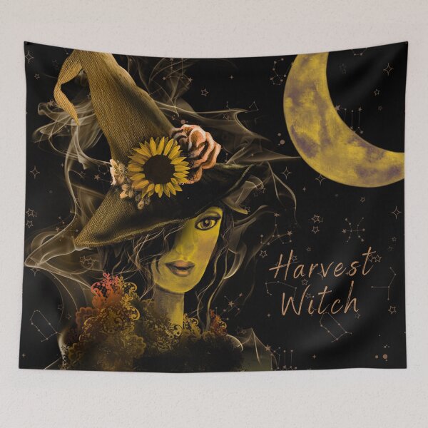 Item preview, Harvest Witch Sunflower Witch Art designed and sold by ArtistsAtticWI.