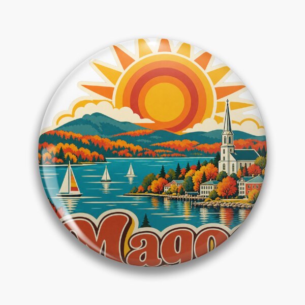Item preview, Magog Canada Travel Souvenir - Retro Illustration designed and sold by VisualArtsOasis.