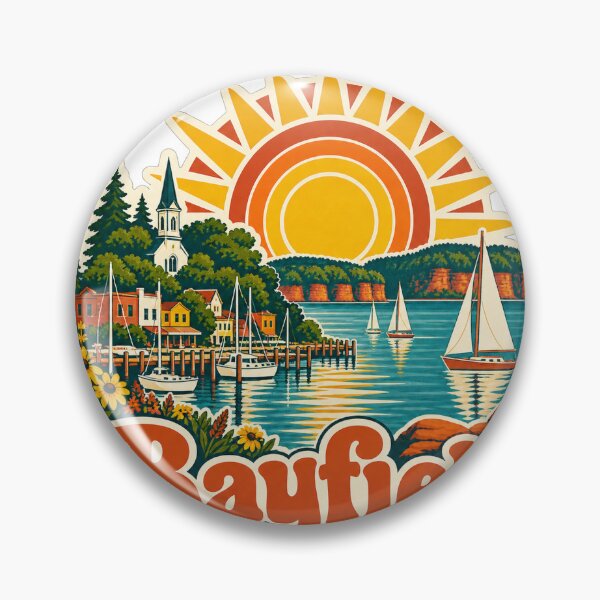 Item preview, Bayfield Wisconsin Travel Souvenir - Retro Illustration designed and sold by VisualArtsOasis.