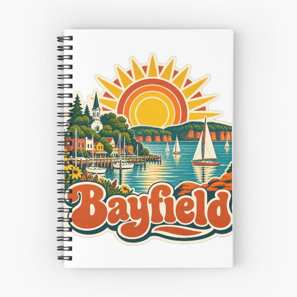 Item preview, Bayfield Wisconsin Travel Souvenir - Retro Illustration designed and sold by VisualArtsOasis.