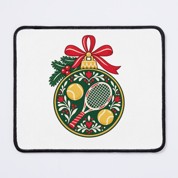 Item preview, Christmas Tennis Racket and Balls Bauble Illustration designed and sold by skyartdesign.