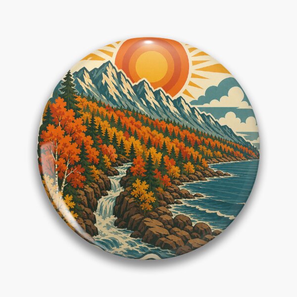 Item preview, Lutsen Minnesota Travel Souvenir - Retro Illustration designed and sold by VisualArtsOasis.