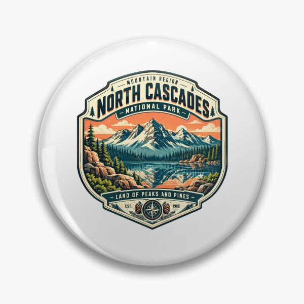 Item preview, Mountain Region North Cascades National Park Land Of Peaks And Pines Est 1968 National Park Hiking Outdoors Travel Souvenir designed and sold by ManilStuck237.