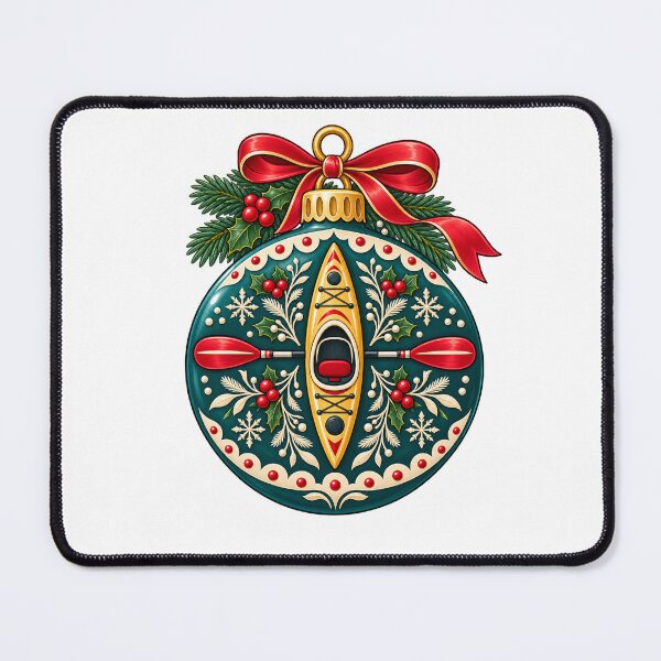 Item preview, Christmas Kayak and Paddle Bauble Illustration designed and sold by skyartdesign.
