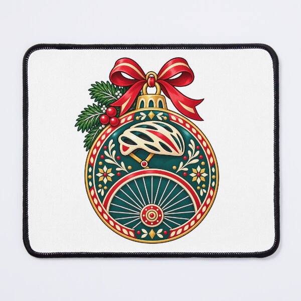 Item preview, Christmas Cycling Helmet and Wheel Bauble Illustration designed and sold by skyartdesign.