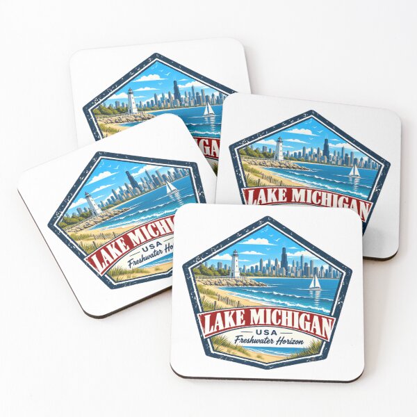 Item preview, Lake Michigan USA Freshwater Horizon Great Lakes Travel Souvenir designed and sold by JonesFlora2025.