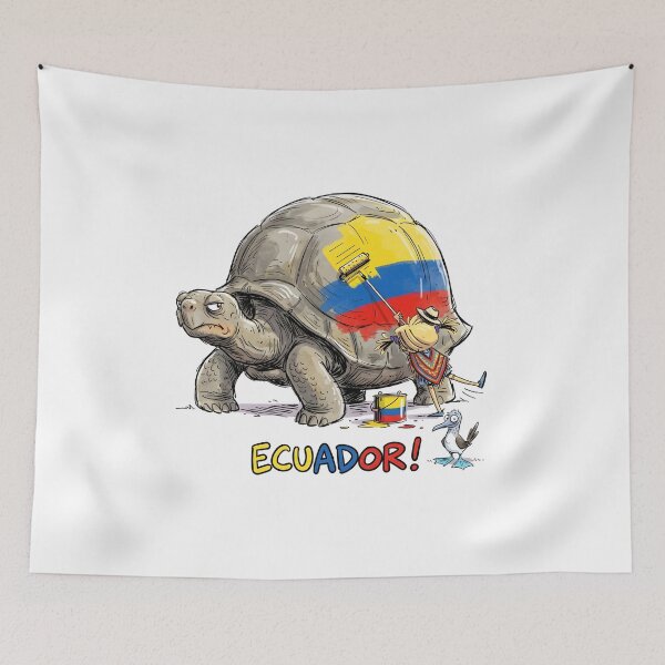 Item preview, Galapagos Giant Tortoise Ecuador Flag designed and sold by EdwinkOne.