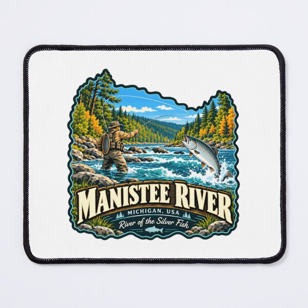 Item preview, Manistee River Michigan Usa Fly Fishing Angler River Of The Silver Fish designed and sold by JonesFlora2025.