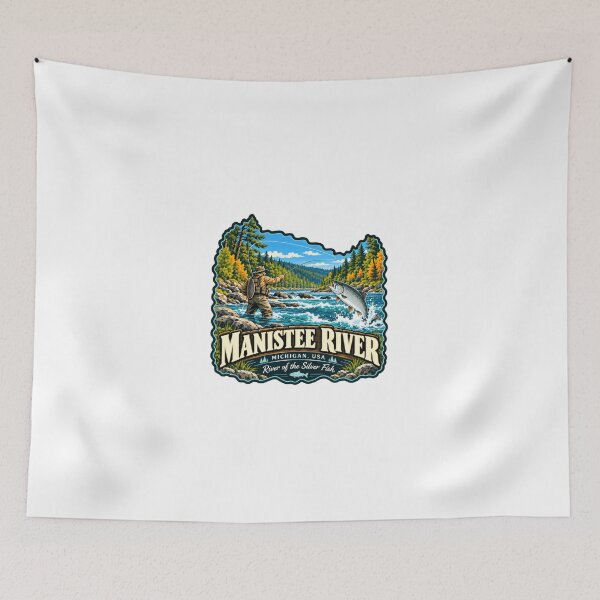 Item preview, Manistee River Michigan Usa Fly Fishing Angler River Of The Silver Fish designed and sold by JonesFlora2025.