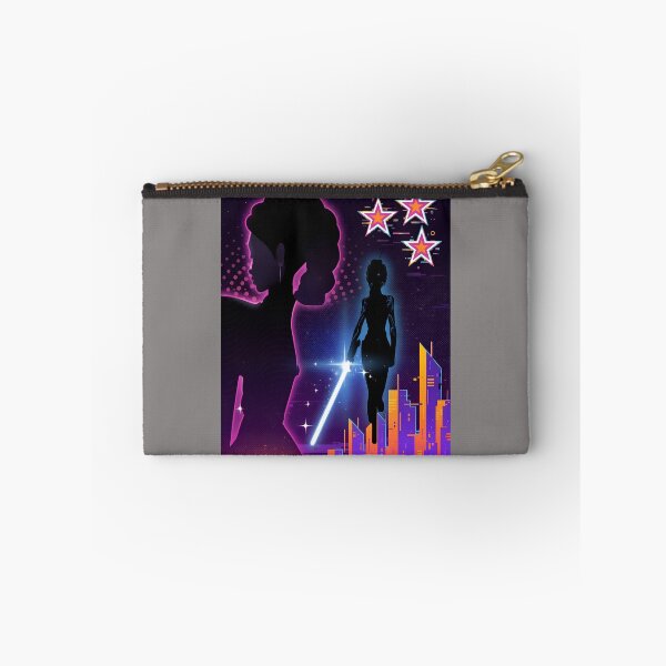 Item preview, Neon Afro Lady Lightsaber Cityscape Tee-90 designed and sold by ViktorKram.