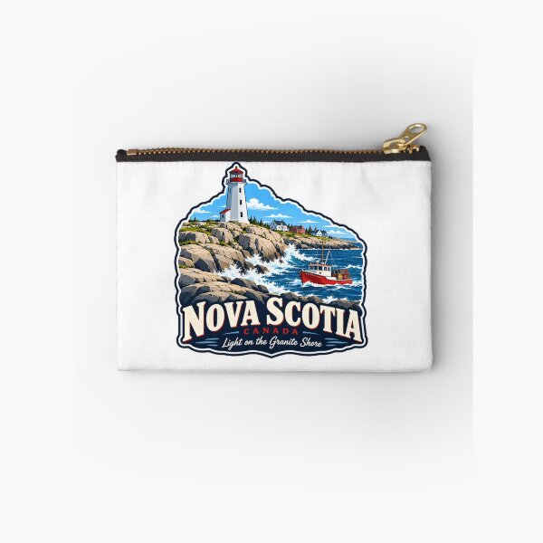 Item preview, Nova Scotia Canada Light On The Granite Shore Maritime Travel Souvenir designed and sold by NightGlyph.