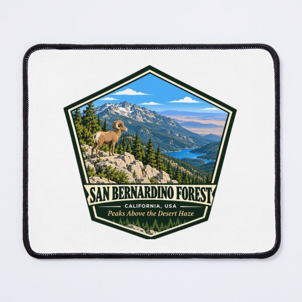 Item preview, San Bernardino Forest California USA Peaks Above The Desert Haze Bighorn Sheep Mountain Landscape designed and sold by NeedForParks.